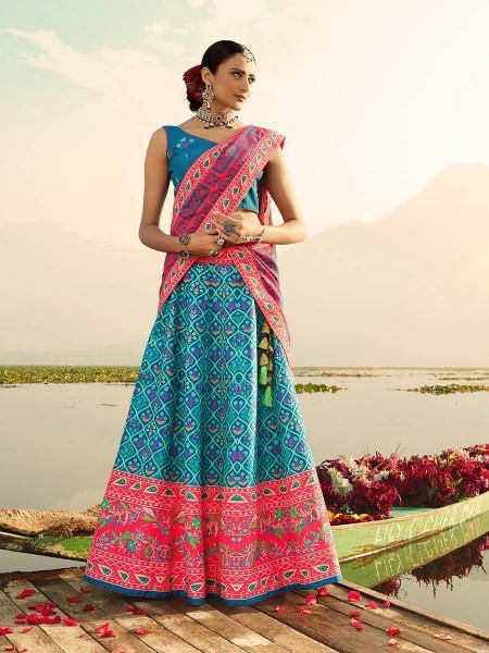 Myra Silk Muslan Printed Lehenga Choli In Multicolor For Cheap