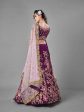 Myra Purple Heavy Embroidered Satin Velvet Bridal Lehenga Supply