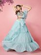 Myra Sky Blue Art Silk Designer Lehenga Online now