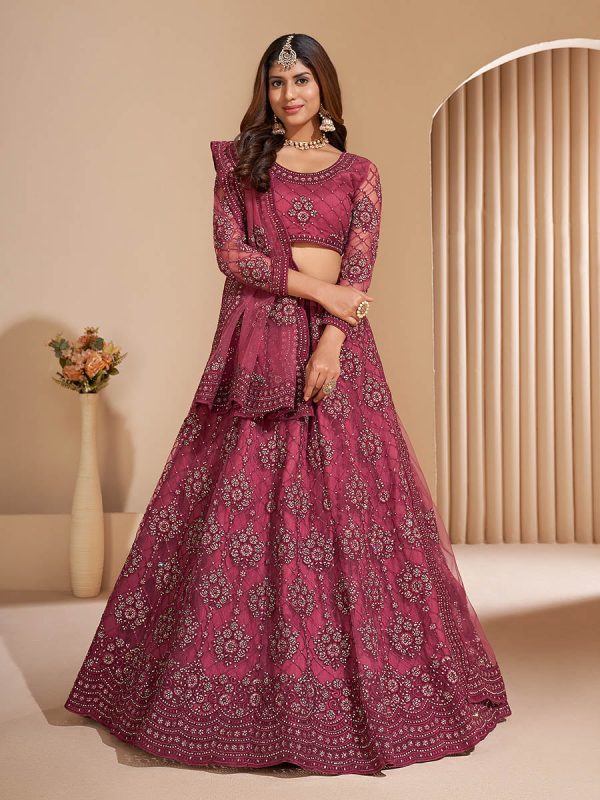 Myra Lilac Heavy Embroidered Designer Lehenga Supply