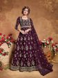 Myra Purple Butterfly Net Embroidered Anarkali Suit For Cheap