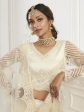 Myra Off White Heavy Embroidered Net bridal Lehenga features For Cheap