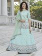 Myra Sky Blue Embroidered Designer Lehenga Fashion