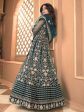 Myra Rama Green Butterfly Net Embroidered Anarkali Suit Fashion