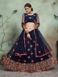 Myra Navy Blue Soft Net Heavy Embroidered Lehenga Fashion