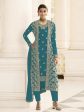 Myra Rama Jacket style Heavy Embroidered Suit For Cheap