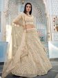 Myra Traditional Cream Organza Embroidered Lehenga For Discount