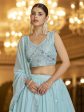 Myra Sky Gorgette Embroidered Designer Lehenga Choli Hot on Sale