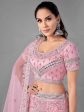 Myra Pink Heavy Embroidered Soft Net Bridal Lehenga For Girls Online Hot Sale