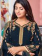 Myra Navy Blue Heavy Faux Georgette Embroidered Churidar Suit Online