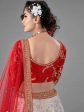 Myra Red Heavy Embroidered Art Silk & Jaquard Bridal Lehenga Discount