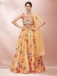 Myra Mustard Art Silk Embroidered Mirror Work Lehenga Cheap