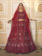 Myra Maroon Soft Net Embroidered Lehenga Online