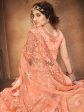 Myra Peach Heavy Embroidered Net Lehenga Online now