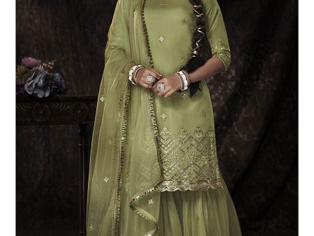 Myra Parrot Net Embroidered Sharara Suit Online