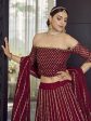 Myra Maroon Georgette Embroidered Designer Lehenga Online now