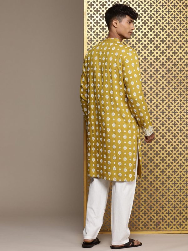 House of Pataudi Jashn Ethnic Motifs Printed Kurta on Sale