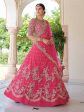 Myra Pink Net Embroidered Lehenga For Cheap