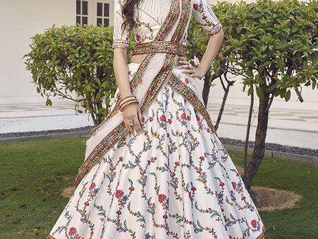 Myra White Silk Heavy Embroidered Lehenga Supply