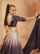 Myra Purple Velvet Embroidered Designer Lehenga Choli Hot on Sale