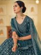 Myra Rama Blue Soft Net Embroidered Lehenga For Sale