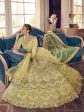 Myra Lime Yellow Crepe Embroidered Lehenga Online