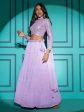 Myra Lovender Georgette Embroidered Designer Lehenga For Sale