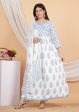 House of RP Women White & Blue Rayon Floral Print Kurta, Pant & Dupatta Set Online