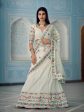 Myra White Gorgette Embroidered Lehenga Online Sale