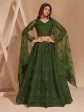 Myra Mehendi Green Heavy Embroidered Designer Lehenga Discount