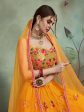 Myra Musturd Soft Net Heavy Embroidered Lehenga Online