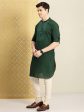 House of Pataudi Men Pure Cotton Ethnic Motifs Embroidered Jashn Kurta For Cheap