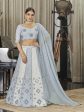 Myra White & Sky Multicolour Georgette Embroidered Designer Lehenga Choli Online Hot Sale