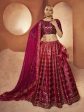 Myra Magenta Velvet Embroidered Designer Lehenga Choli For Discount