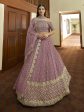 Myra Mauve Georgette Embroidered Lehenga For Cheap