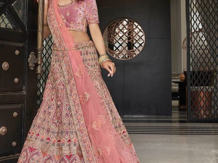 Myra Mauve Velvet Embroidered Designer Lehenga Sale