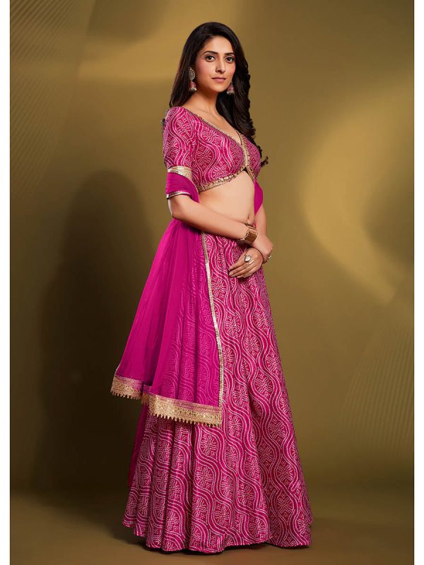 Myra Pink Crepe Embroidered Designer Lehenga Sale