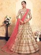 Myra Tortila Brown Satin Embroidered Lehenga Online