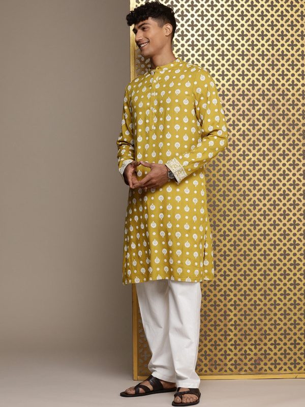 House of Pataudi Jashn Ethnic Motifs Printed Kurta on Sale