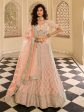 Myra Peach Organza Embroidered Lehenga Choli For Sale