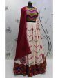 Myra Pearl White Viscose Rayon and Cotton Embroidered with Print Designer Lehenga Hot on Sale