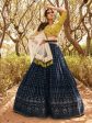 Myra Navy Blue Heavy Embroidered Party Wear Lehenga Discount