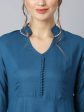 Khushal K Women Blue Regular Gotta Patti Kurta with Trousers & With Dupatta Fashion