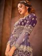 Myra Purple Heavy Embroidered Gharara Suit For Cheap