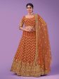 Myra Orange Georgette Embroidered Designer Lehenga Online Sale