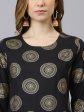 Khushal K Women Black & Gold-Toned Printed Kurta with Palazzos Fashion