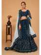 Myra Morepeach Georgette Embroidered Designer Lehenga For Discount