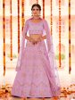 Myra Pink Organza Embroidered Designer Lehenga Online Hot Sale