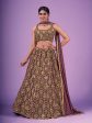 Myra Lilac Georgette Embroidered Designer Lehenga Cheap