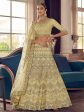 Myra Lime Yellow Crepe Embroidered Lehenga Online